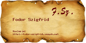 Fodor Szigfrid névjegykártya